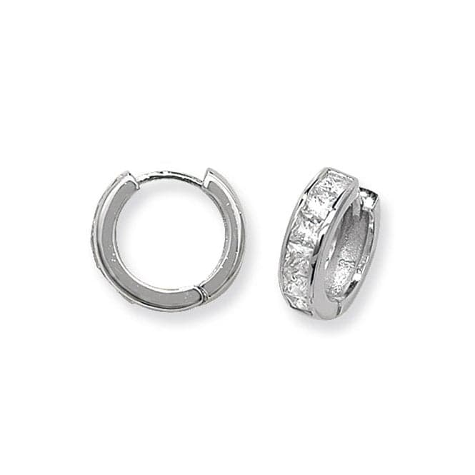 Silver Hinged Zirconia Earrings G5328CZAcotis Silver JewelleryTH - G5328CZ