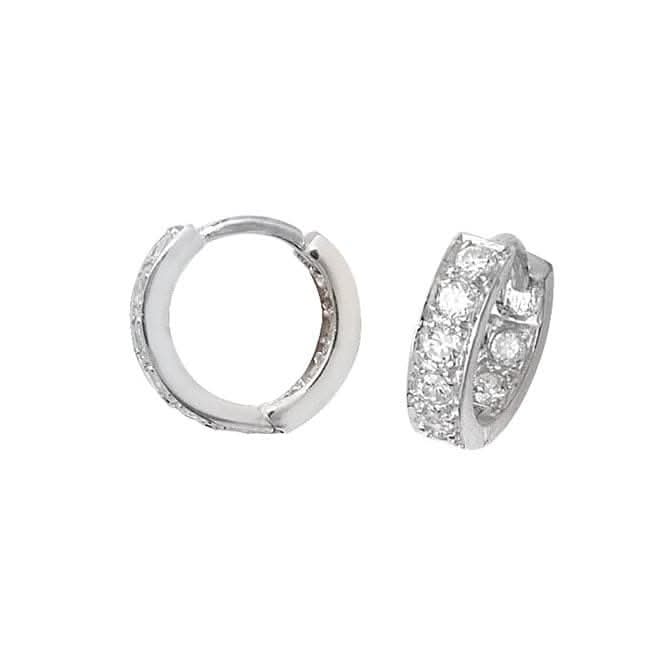 Silver Hinged Zirconia Earrings G5990Acotis Silver JewelleryTH - G5990