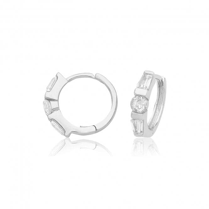 Silver Hinged Zirconia Hoops G51364Acotis Silver JewelleryTH - G51364