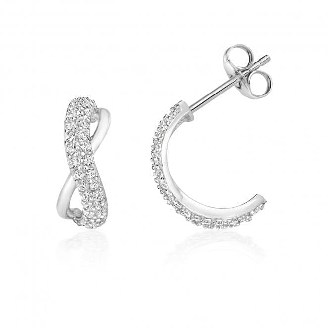 Silver Infinity Half Loop Cubic Zirconia Earrings SEG0076Silver & CoSEG0076