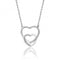Silver Interlinked Double Heart Shape Plain Cubic Zirconia Chain Pendant SPG0033CZSilver & CoSPG0033CZ