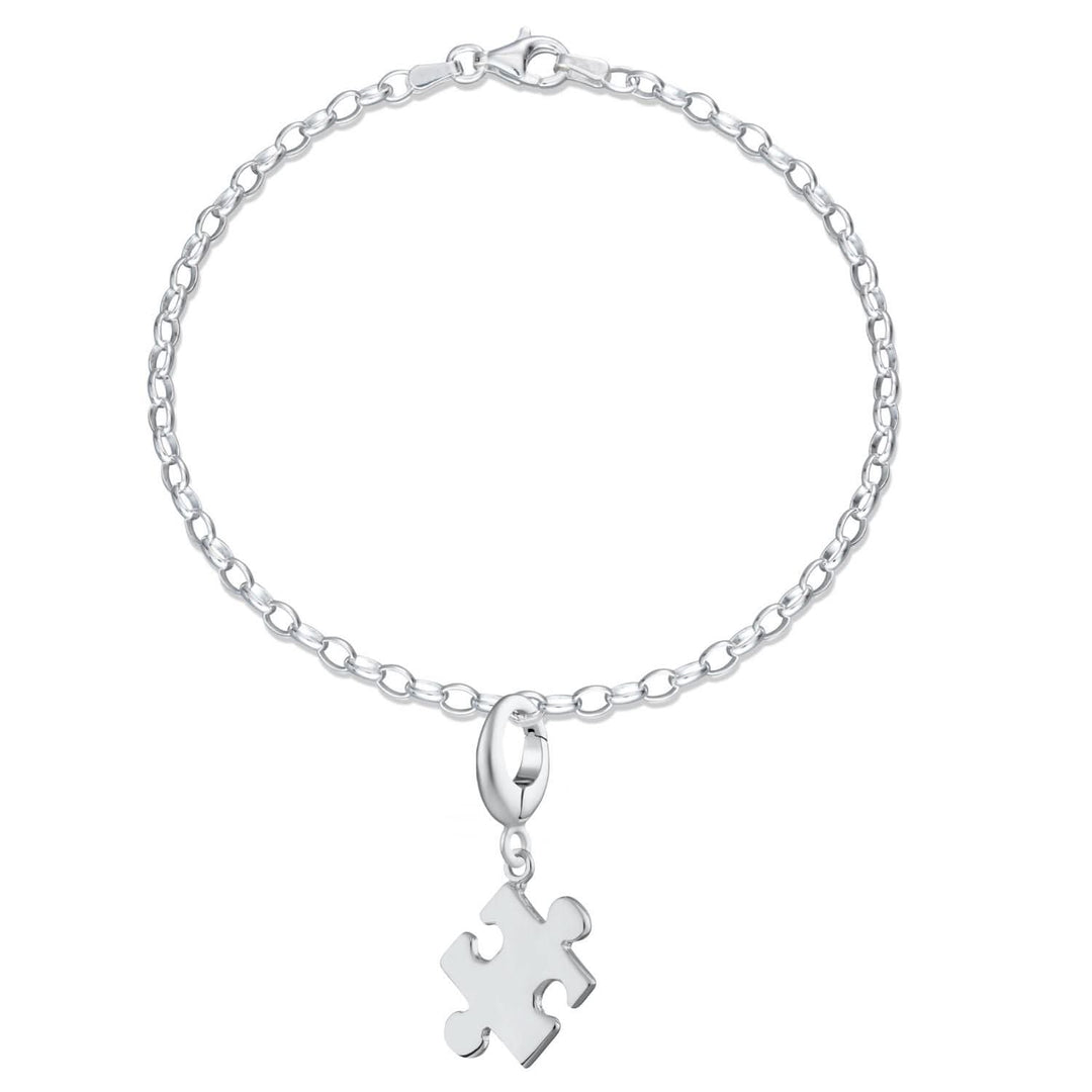 Silver Jigsaw Charm Bracelet CBRSJZ-1