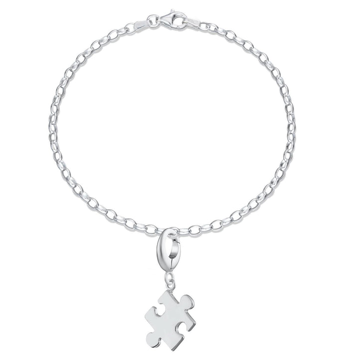 Silver Jigsaw Charm Bracelet CBRSJZ-1