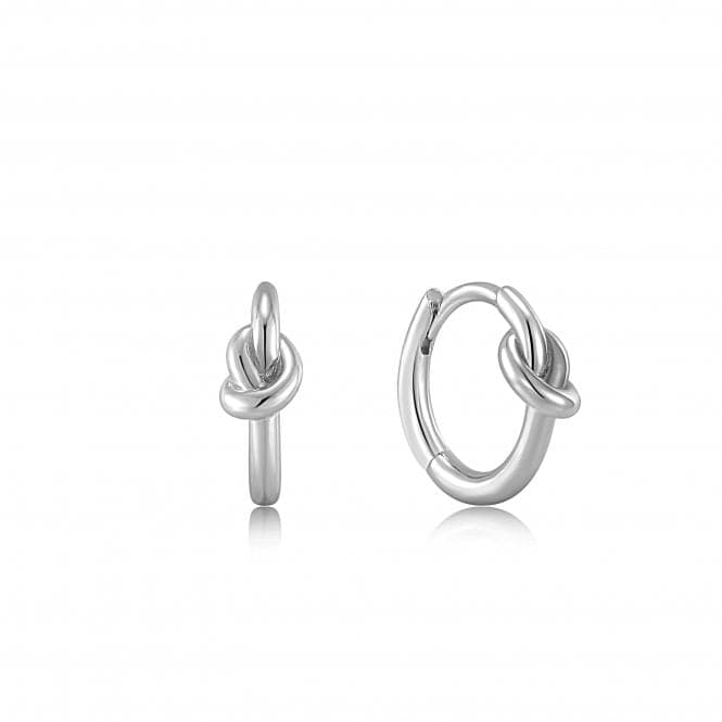 Silver Knot Huggie Hoop Earrings E029 - 04HAnia HaieE029 - 04H