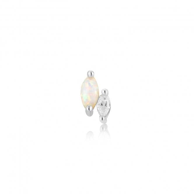 Silver Kyoto Opal And Sparkle Marquise Barbell Single Earring E047 - 07HAnia HaieE047 - 07H