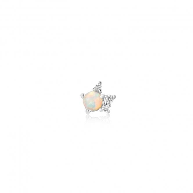 Silver Kyoto Opal Sparkle Crown Barbell Single Earring E047 - 05HAnia HaieE047 - 05H
