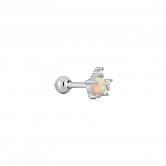 Silver Kyoto Opal Sparkle Crown Barbell Single Earring E047 - 05HAnia HaieE047 - 05H
