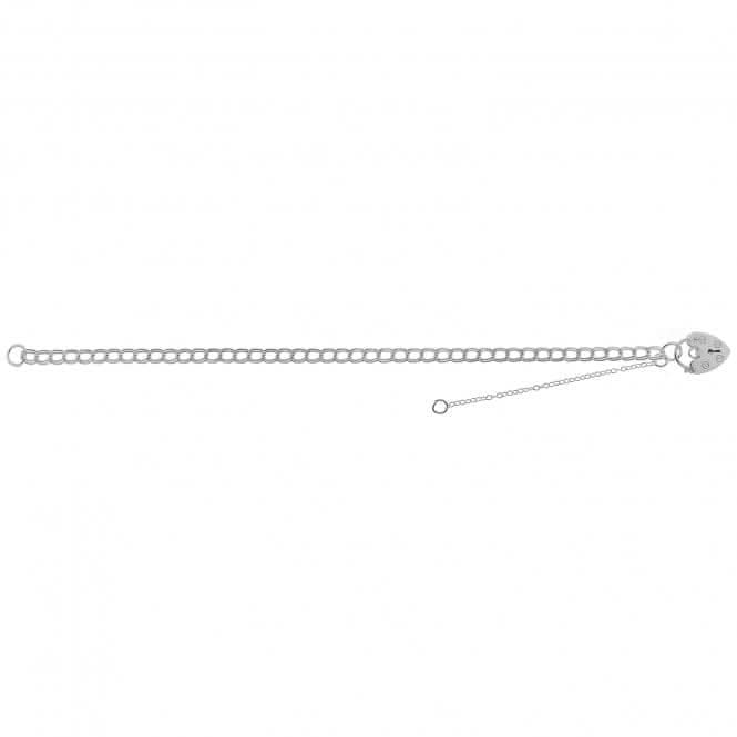 Silver Ladies Charm Bracelet With Heart Padlock G2086Acotis Silver JewelleryTH - G2086