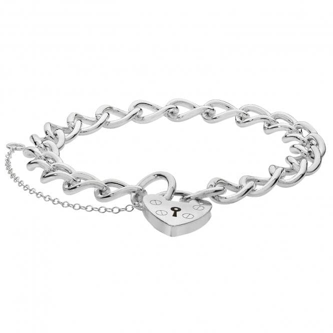 Silver Ladies Charm Bracelet With Heart Padlock G2093Acotis Silver JewelleryTH - G2093