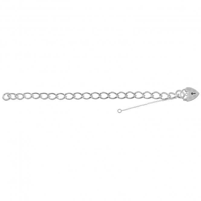 Silver Ladies Charm Bracelet With Heart Padlock G2093Acotis Silver JewelleryTH - G2093