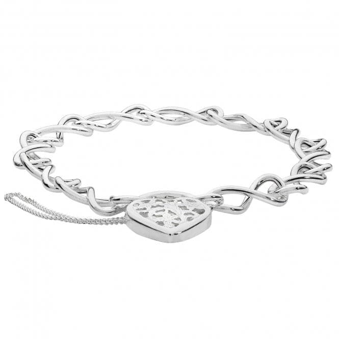 Silver Ladies Charm Bracelet With Heart Padlock G2389Acotis Silver JewelleryTH - G2389