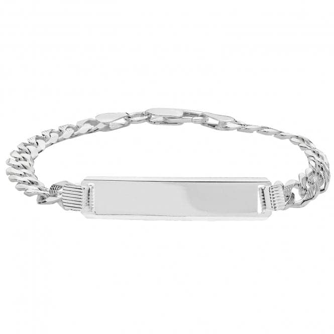 Silver Ladies Curb Pave Id Bracelet G2111Acotis Silver JewelleryG2111/07