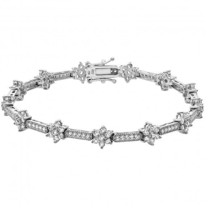 Silver Ladies Flower Zirconia Bracelet G2656Acotis Silver JewelleryTH - G2656