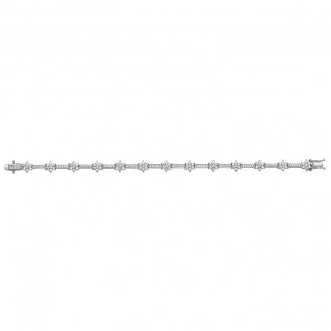 Silver Ladies Flower Zirconia Bracelet G2656Acotis Silver JewelleryTH - G2656