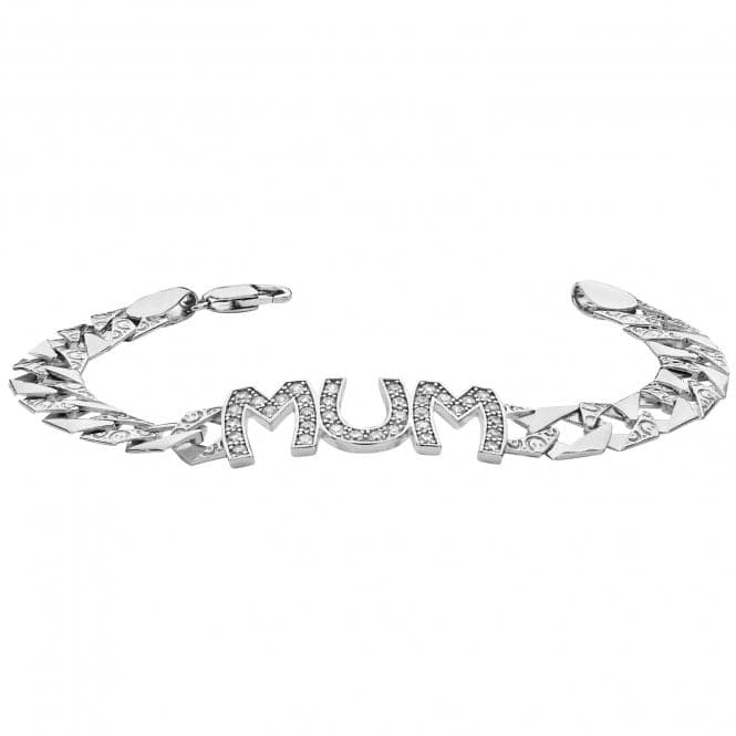 Silver Ladies Mum Zirconia Bracelet G2608Acotis Silver JewelleryTH - G2608