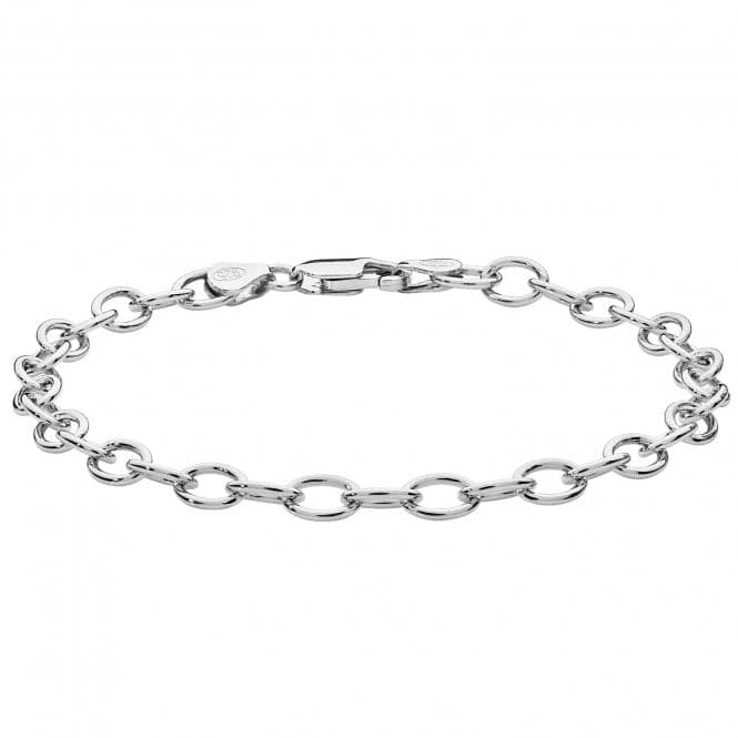 Silver Ladies Oval Cable rhodium Plated Bracelet G2313Acotis Silver JewelleryTH - G2313