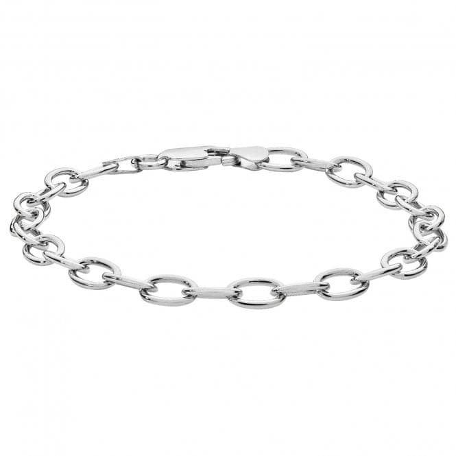 Silver Ladies Oval Cable rhodium Plated Bracelet G2314Acotis Silver JewelleryTH - G2314