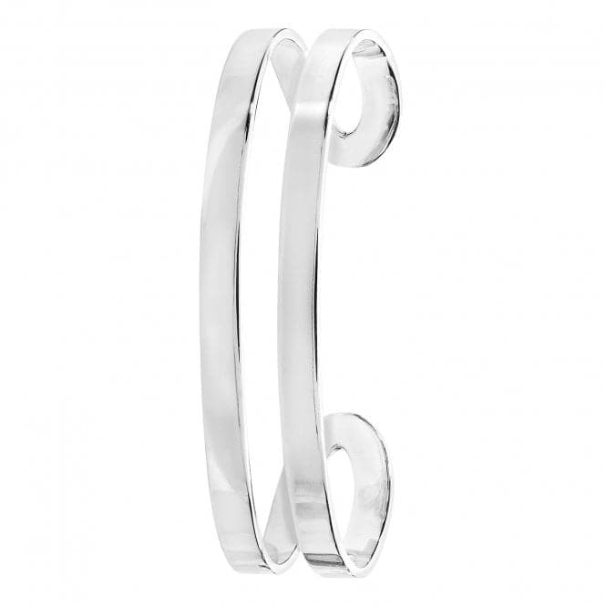 Silver Ladies Oval Cuff Bangle G4414Acotis Silver JewelleryTH - G4414