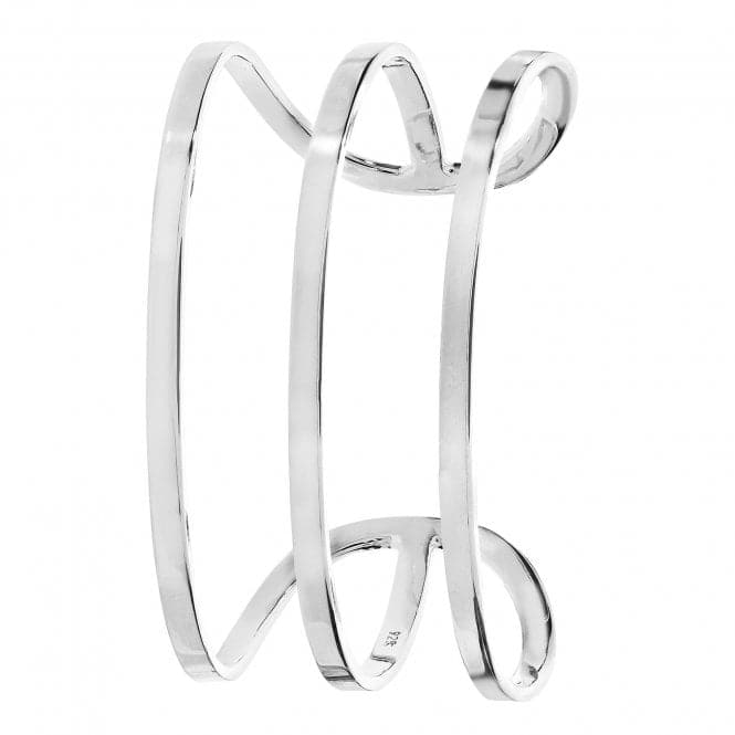 Silver Ladies Oval Cuff Bangle G4416Acotis Silver JewelleryTH - G4416