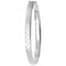 Silver Ladies Oval Dia Cut Frosted Hinged Bangle G4128Acotis Silver JewelleryTH - G4128
