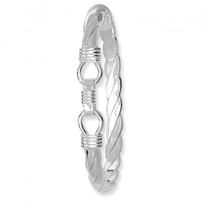 Silver Ladies Oval Loop Catch Twisted Bangle G4096Acotis Silver JewelleryTH - G4096