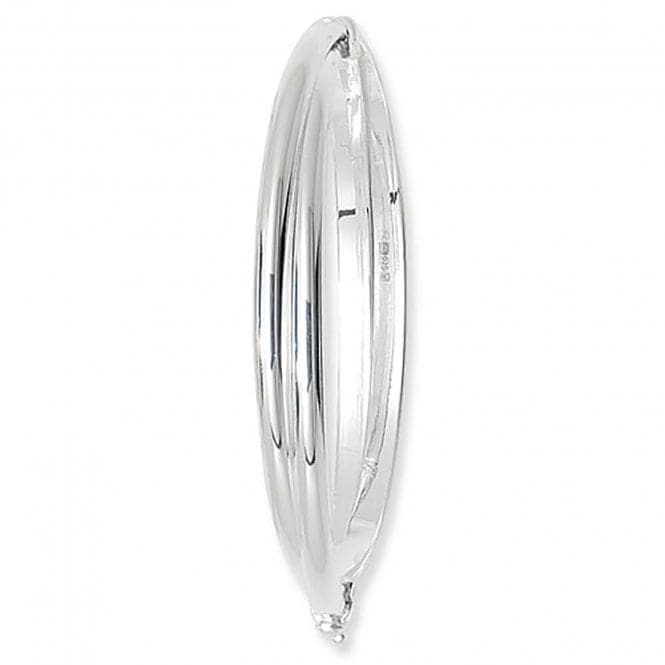 Silver Ladies Oval Plain Double D Shape Hinged Bangle G4127Acotis Silver JewelleryTH - G4127