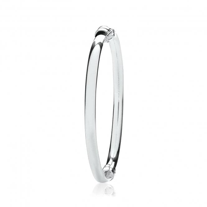 Silver Ladies Oval Plain Hinged Bangle G4433Acotis Silver JewelleryTH - G4433