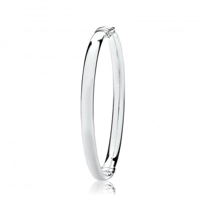 Silver Ladies Oval Plain Hinged Bangle G4434Acotis Silver JewelleryTH - G4434