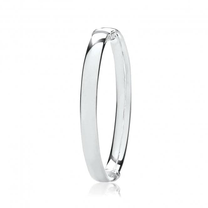Silver Ladies Oval Plain Hinged Bangle G4435Acotis Silver JewelleryTH - G4435