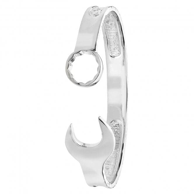 Silver Ladies Oval Zirconia Spanner Bangle G4418Acotis Silver JewelleryTH - G4418