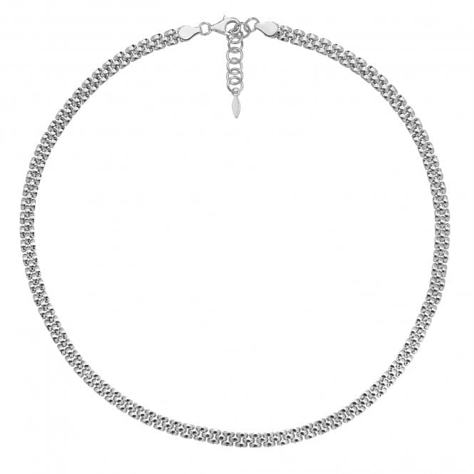 Silver Ladies rhodium Plated Watch Link Necklace G3304Acotis Silver JewelleryTH - G3304