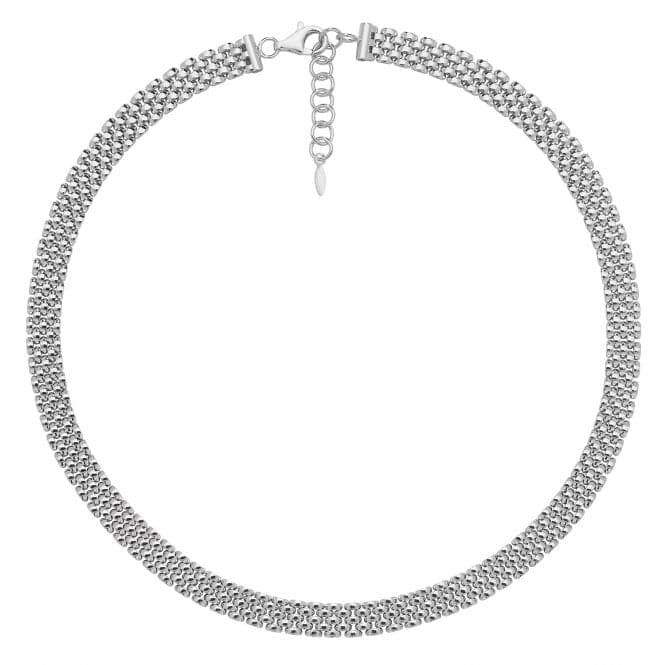 Silver Ladies rhodium Plated Watch Link Necklace G3305Acotis Silver JewelleryTH - G3305