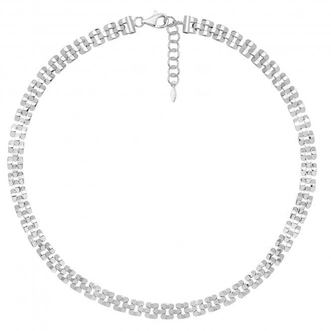 Silver Ladies rhodium Plated Watch Link Necklace G3306Acotis Silver JewelleryTH - G3306
