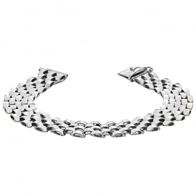 Silver Ladies rhodium Plated Watch Link Necklace G3307Acotis Silver JewelleryTH - G3307