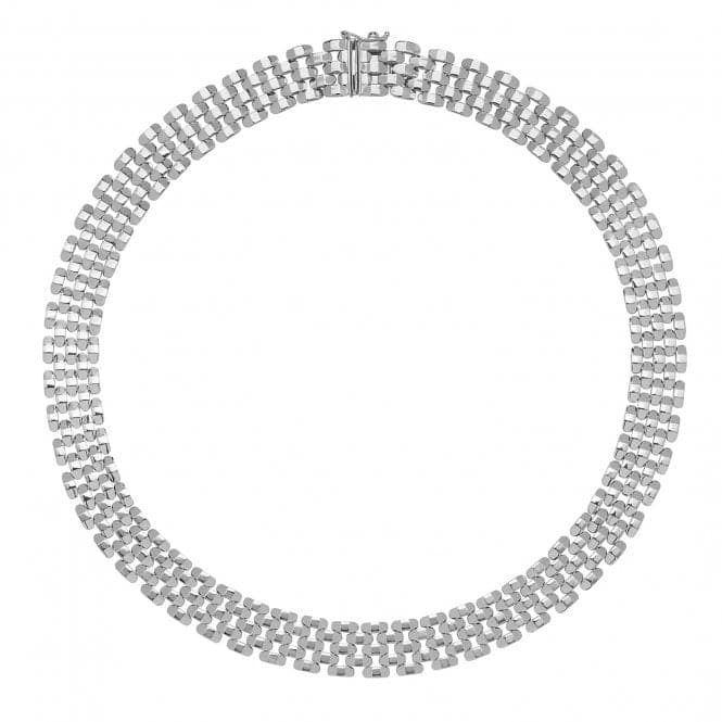Silver Ladies rhodium Plated Watch Link Necklace G3307Acotis Silver JewelleryTH - G3307
