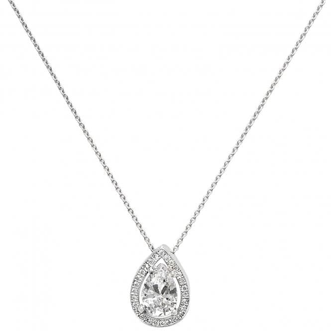 Silver Ladies rhodium Plated Zirconia Pendant On Chain G3284Acotis Silver JewelleryTH - G3284