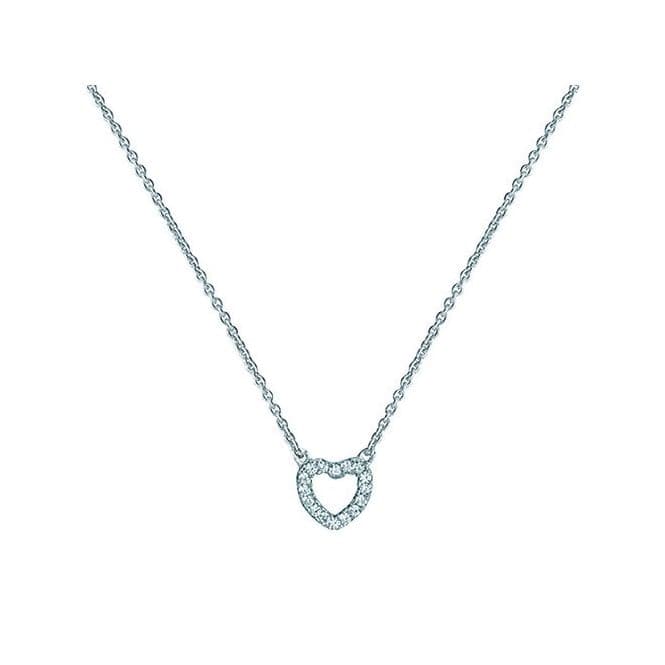 Silver Ladies rhodium Plated Zirconia Pendant On Chain G3291Acotis Silver JewelleryTH - G3291