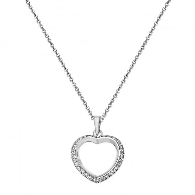 Silver Ladies rhodium Plated Zirconia Pendant On Chain G3333Acotis Silver JewelleryTH - G3333