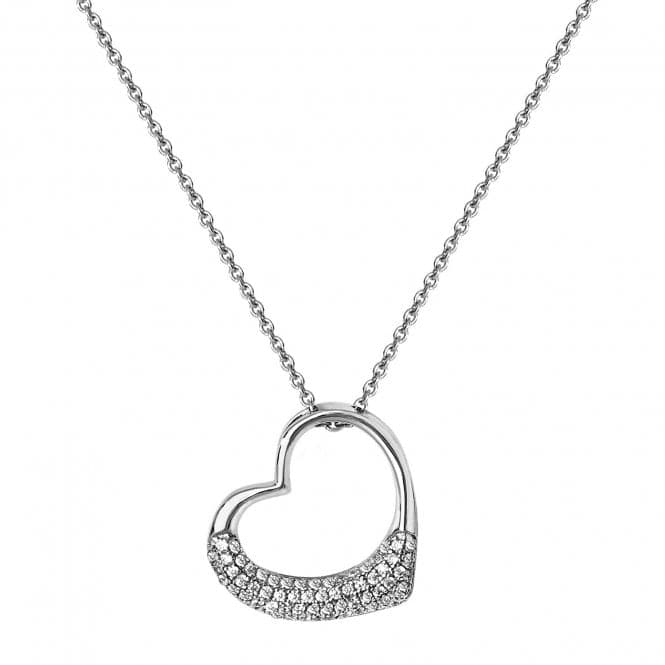 Silver Ladies rhodium Plated Zirconia Pendant On Chain G3334Acotis Silver JewelleryTH - G3334