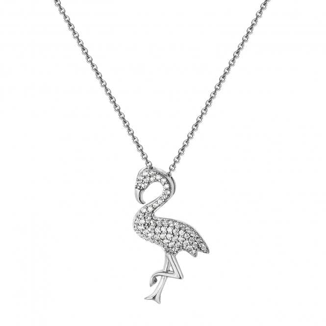 Silver Ladies rhodium Plated Zirconia Pendant On Chain G3338Acotis Silver JewelleryTH - G3338