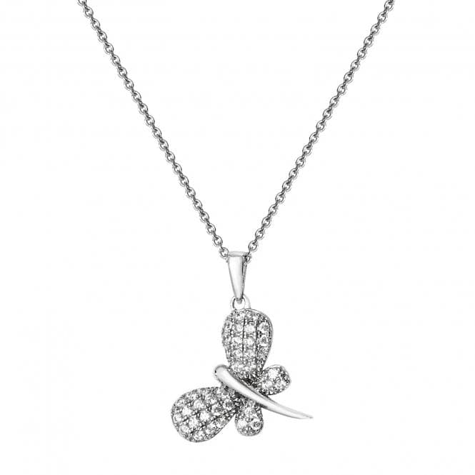 Silver Ladies rhodium Plated Zirconia Pendant On Chain G3339Acotis Silver JewelleryTH - G3339