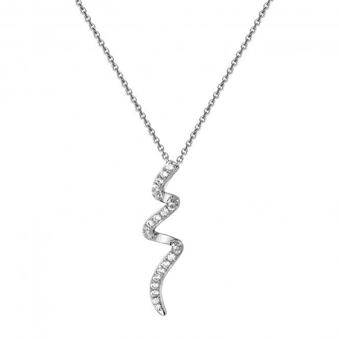 Silver Ladies rhodium Plated Zirconia Pendant On Chain G3340Acotis Silver JewelleryTH - G3340