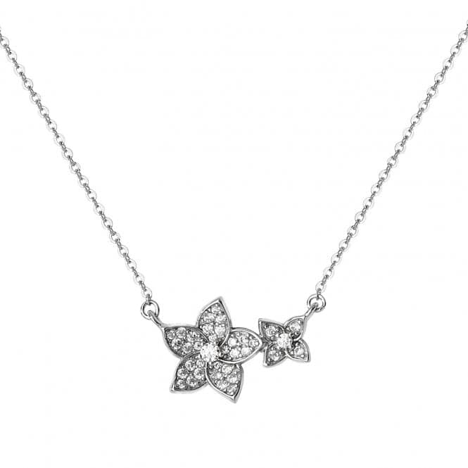 Silver Ladies rhodium Plated Zirconia Pendant On Chain G3343Acotis Silver JewelleryTH - G3343