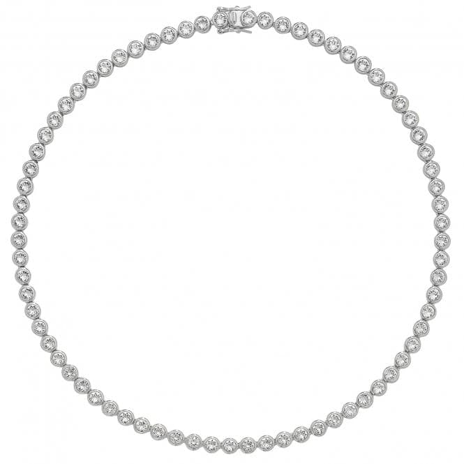 Silver Ladies rhodium Plated Zirconia Set Necklace G3283Acotis Silver JewelleryTH - G3283