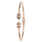 Silver Ladies Rose Gold Plated Crystal & Zirconia Torc Bangle G4399Acotis Silver JewelleryTH - G4399