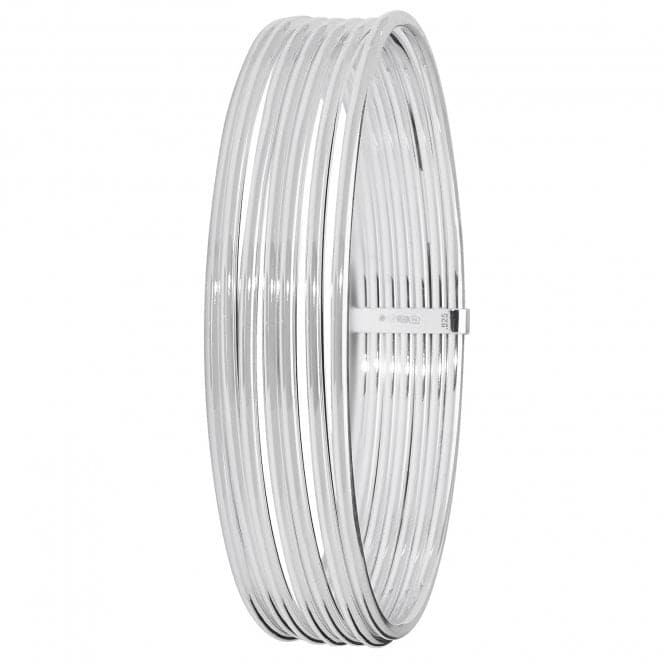 Silver Ladies Round Multi Layer Cuff Bangle G4330Acotis Silver JewelleryTH - G4330