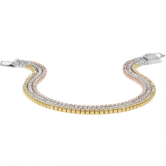 Silver Ladies Tricolour Tennis Bracelet G2666Acotis Silver JewelleryTH - G2666