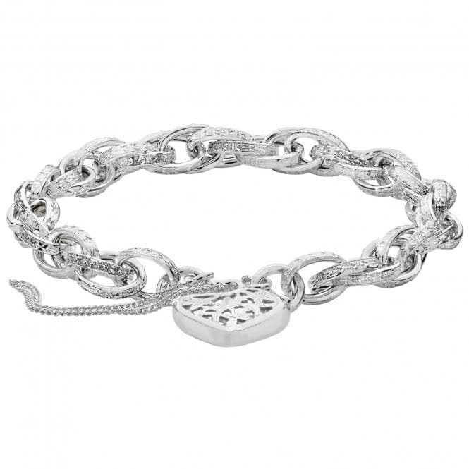 Silver Ladies Victorian Charm Bracelet With Heart Padlock G2339Acotis Silver JewelleryTH - G2339