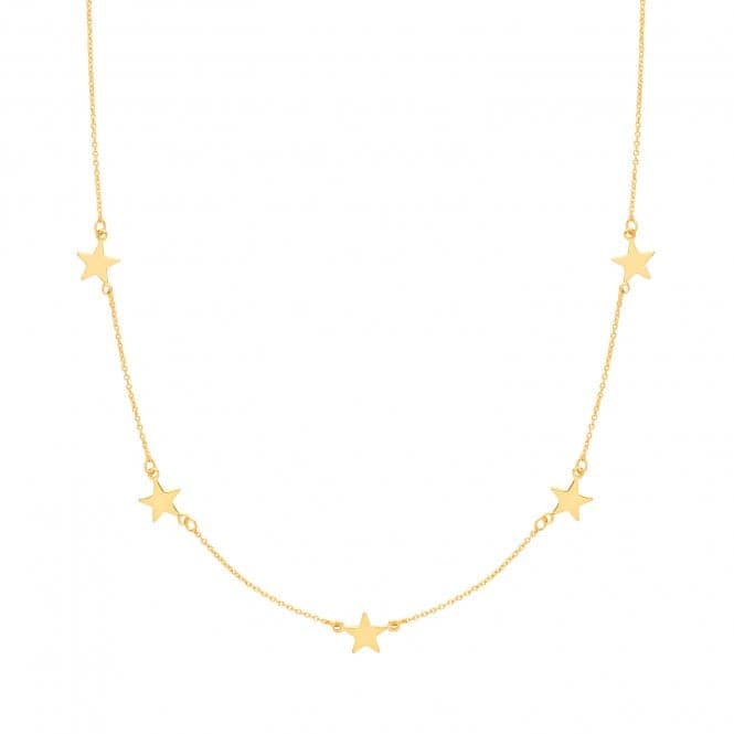 Silver Ladies Yel Gold Plated Star Necklace G3372GPAcotis Silver JewelleryTH - G3372GP