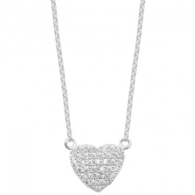 Silver Ladies Zirconia Heart Pendant On Chain G3315Acotis Silver JewelleryTH - G3315